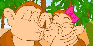Hra - Cute Monkey Kissing