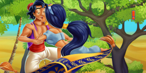 Jasmine & Aladdin Kissing