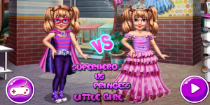 Little Girl Superhero vs Princess