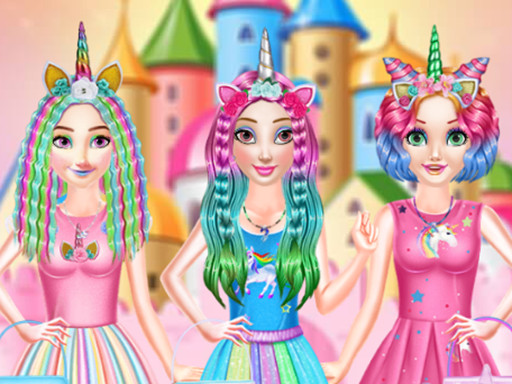 Hra - Princesses Rainbow Unicorn Hair Salon